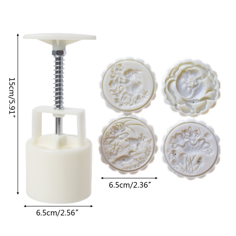 Moon Cake Mould 75g 4PCS Pattern Hand-Pressure Mooncake Molds for Mid-Autumn DIY gallery