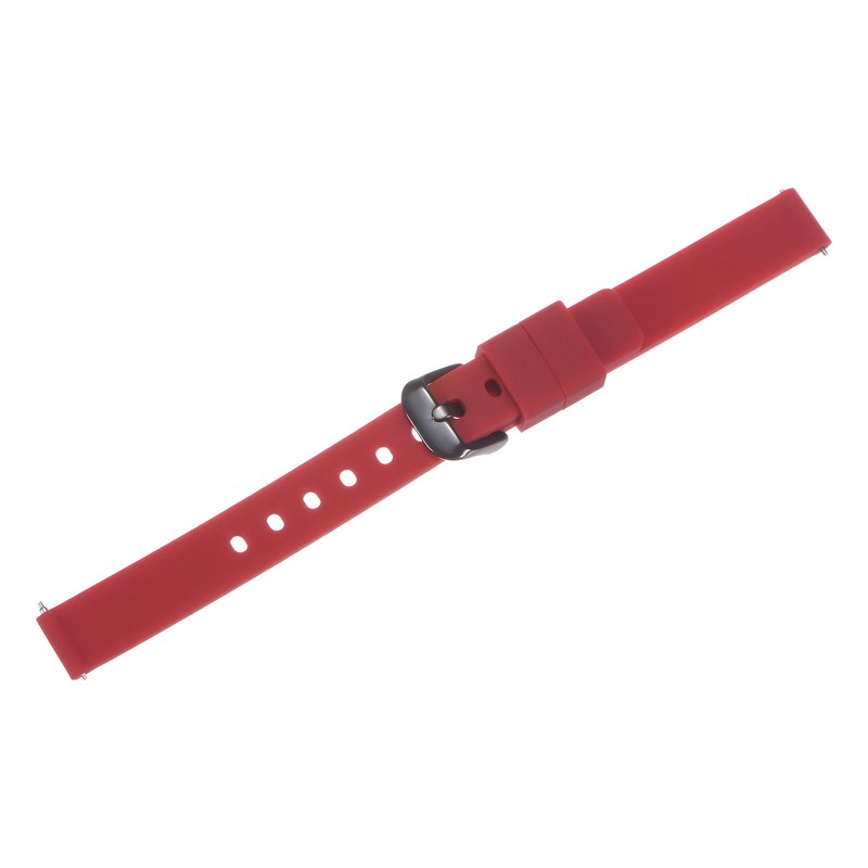 12mm Silicone Watch Strap for Watch Strap with Buckle Black Dark Red gallery
