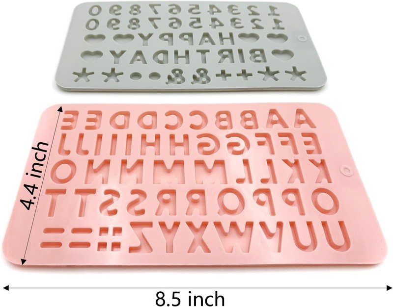 2PCS Reusable Silicone Letter & Number Molds | Non-Stick Baking Tools for Cho... gallery