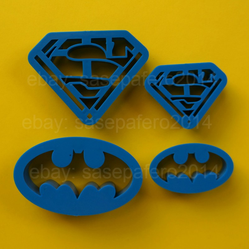 Superhero Superman Batman cookie cutter 4 pieces set. gallery