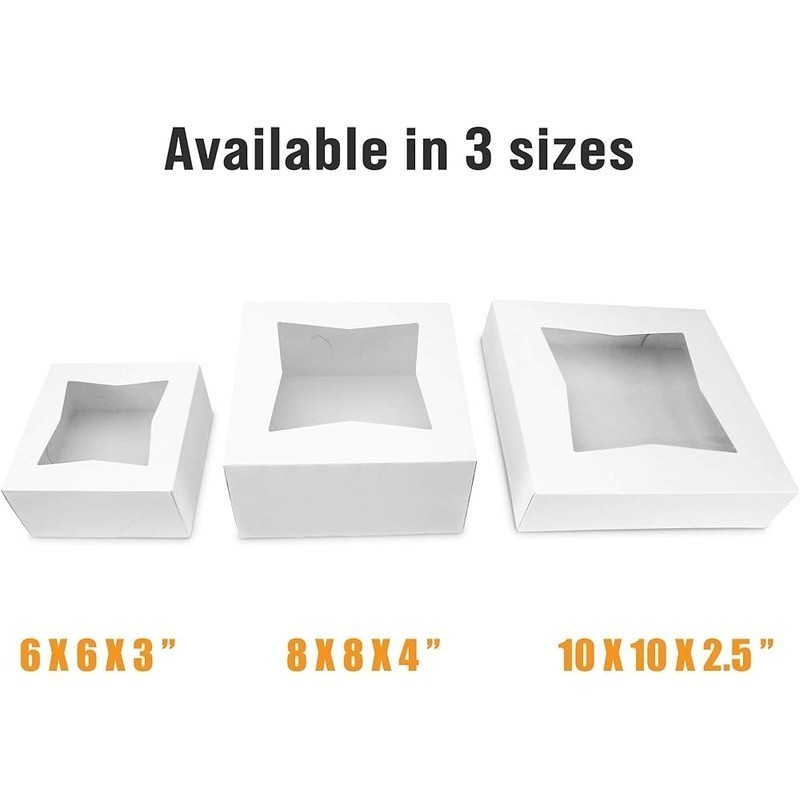 25 Bakery Boxes W/ Window Disposable Paper Food Containers Events Parties New gallery