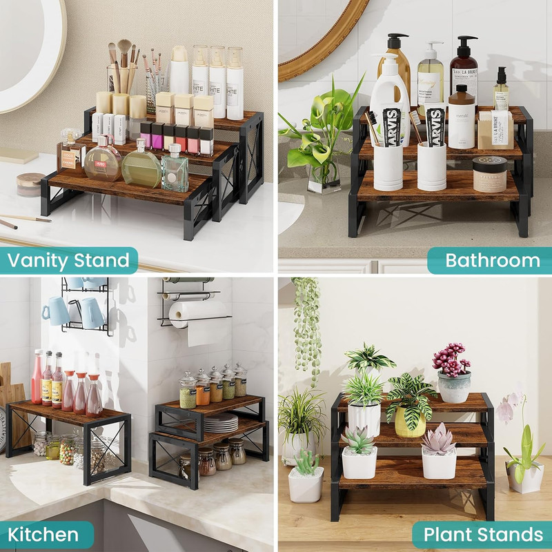 3 Tier Cupcake Stand & Wood Display Risers, Dessert Stands for Cup Cake or Food, gallery