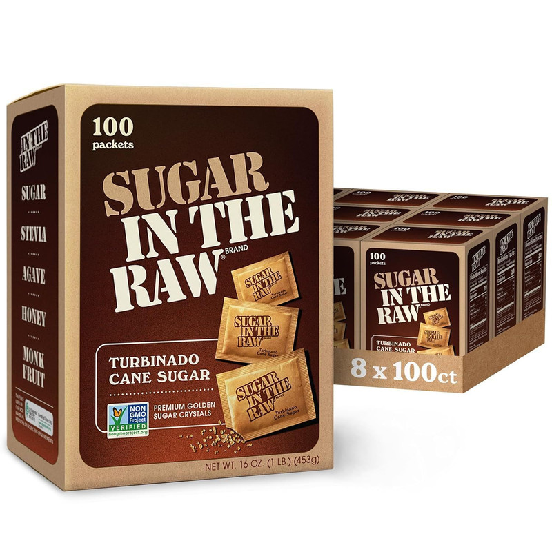 Sugar In The Raw Granulated Turbinado Cane On 1 Ounce (Pack of 8)