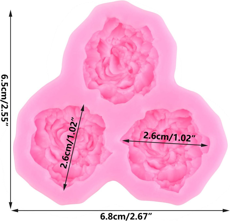 Peony Flower Fondant Molds Rose Flower Silicone Mold for Cake Decorating Cupcake gallery