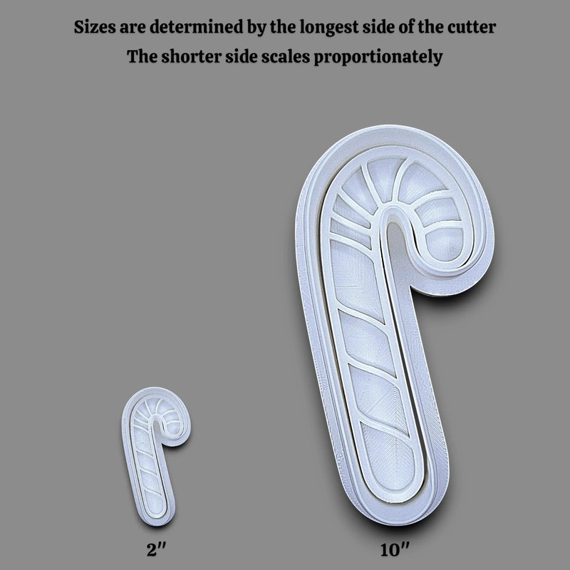 Candy Cane Cookie Cutter or Stamp Set - Christmas Craft Clay & Fondant Mold gallery