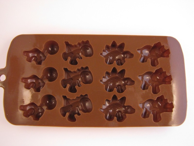 Silicone chocolate, candy, soaps molds - Cute Dinosaurs  - brand new - 2 PACK gallery