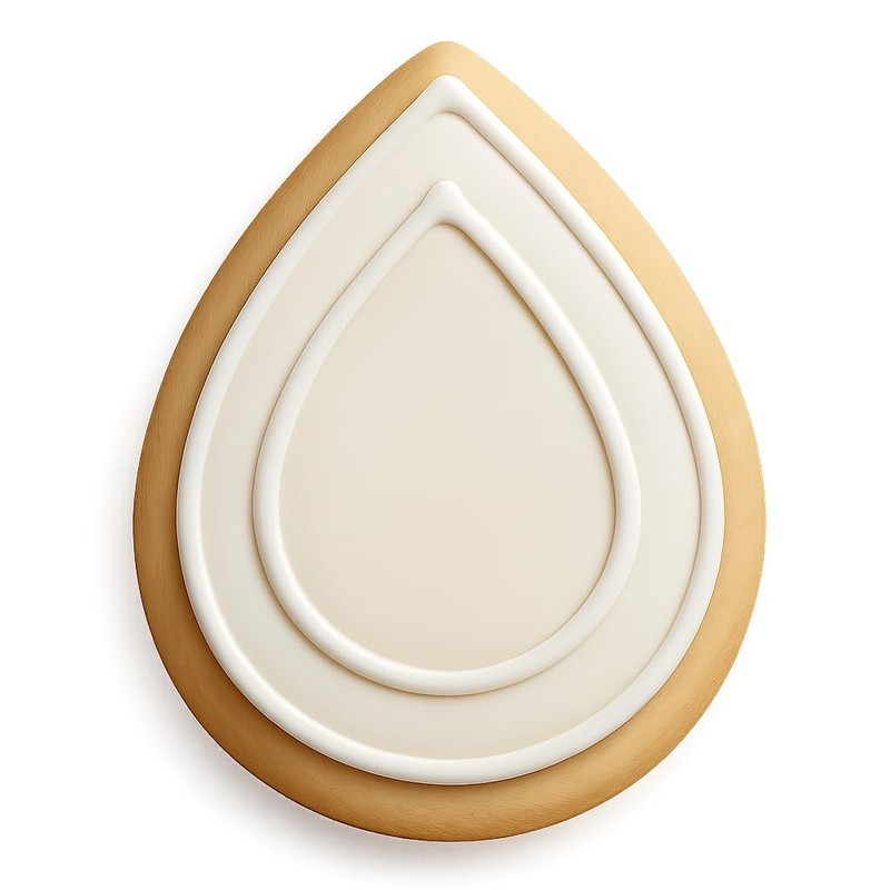 Sapphire Tear Drop Cookie Cutter & Stamp, Fondant & Clay - 4x3 gallery