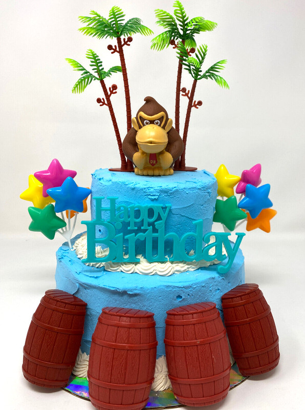 Super Mario Brothers Donkey Kong Birthday Cake Topper Set Brand New