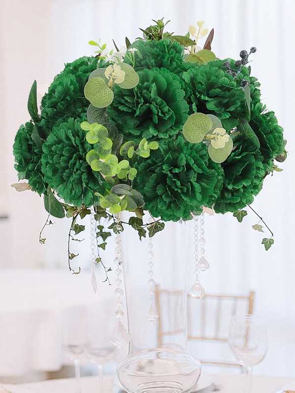 Lelee 108Pcs Carnation Head Flowers Stem - Green Artificial Flowers Carnations gallery