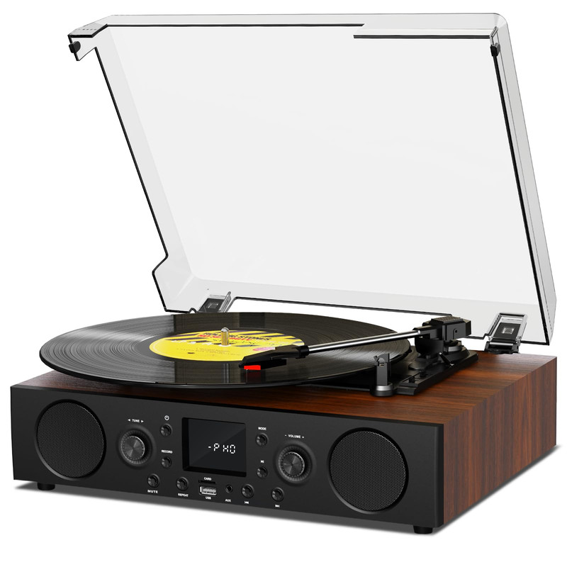 Jungle Monster Vinyl Record Player Built-In Speakerbluetooth Turntable Usb