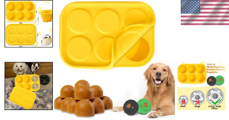 Dog Treat Molds with Lid for XLarge Pups 75lbs+, 6 Cavities gallery