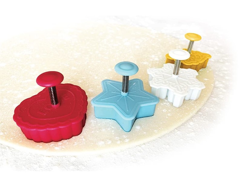 Talisman Designs Plunger Style Pie Crust Cutters, Occassions Design, 4 Piece Set gallery