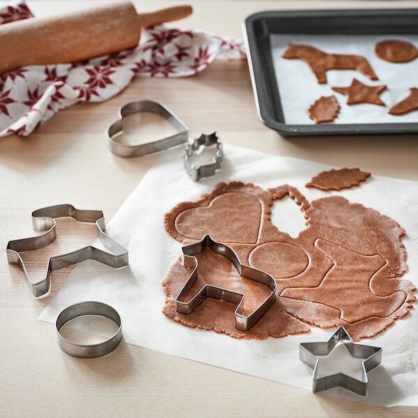 IKEA VINTER 2021 Cookie cutter, set of 6, mixed shapes stainless steel NEW