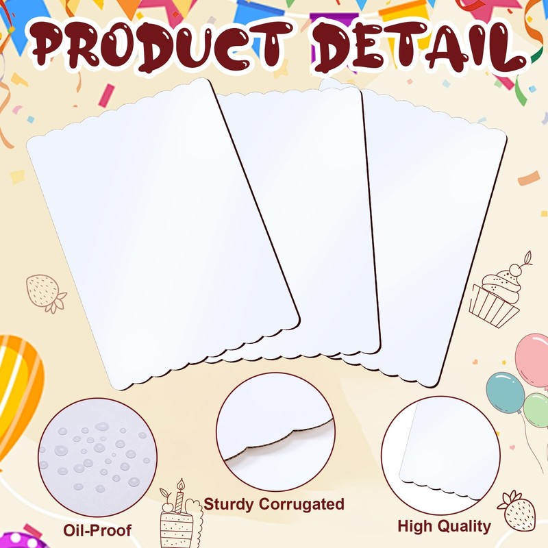 Maxdot 20 Pcs 26 x 18 Inch Rectangle Cake Boards Disposable Single Wall Cake ... gallery