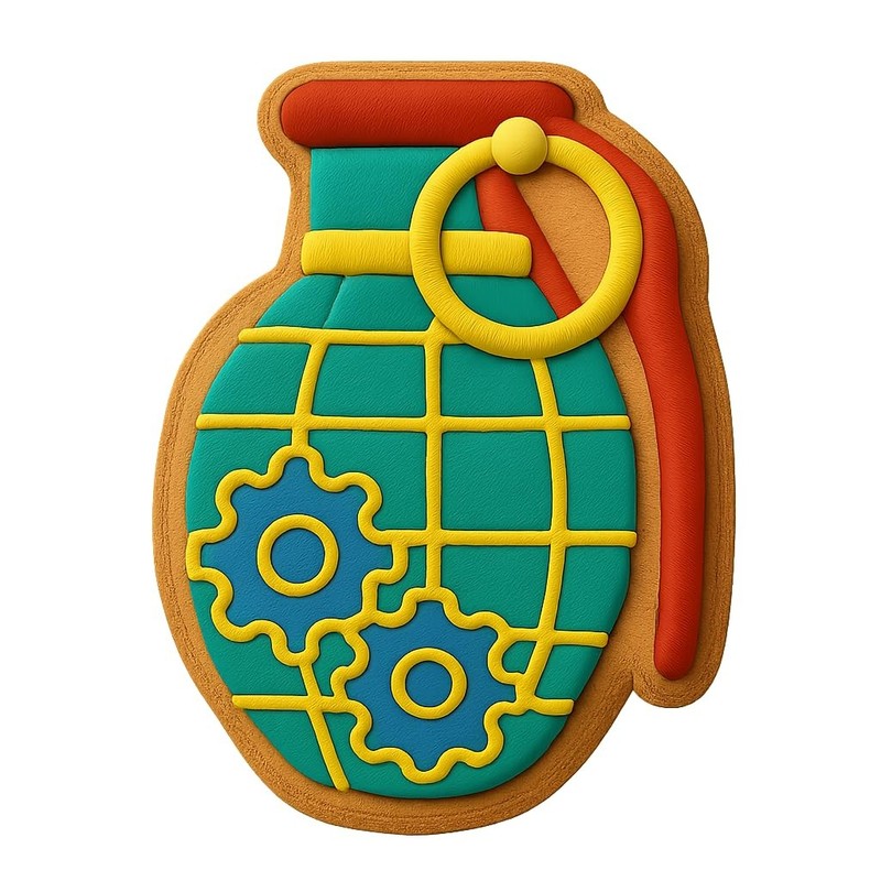 Steampunk Grenade Cookie Cutter & Stamp, Fondant & Clay Cutter - 2.9x4" gallery