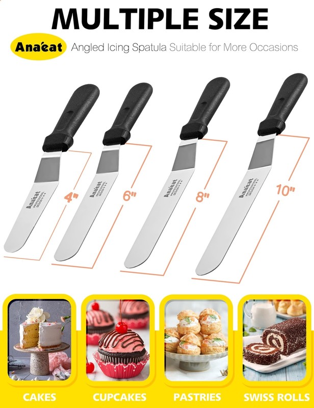 Icing Spatulas Set Of 4 Professional Cake Angled Offset Spatula With 4 6 8 10 gallery