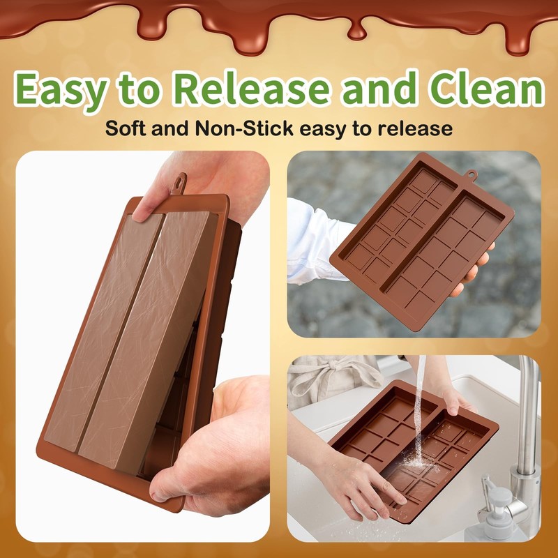 Chocolate Bar Mold,2 Pack 2 in 1 Dubai Chocolate Molds and Scraper for Stuffe... gallery