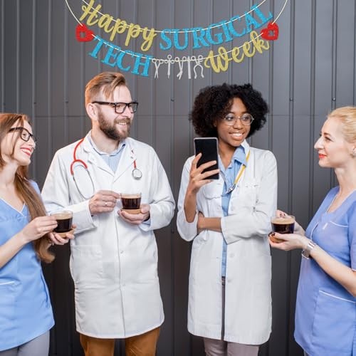 Happy Surgical Tech Week Banner, Pre-strung Surgical Tech Week Party Decor, gallery