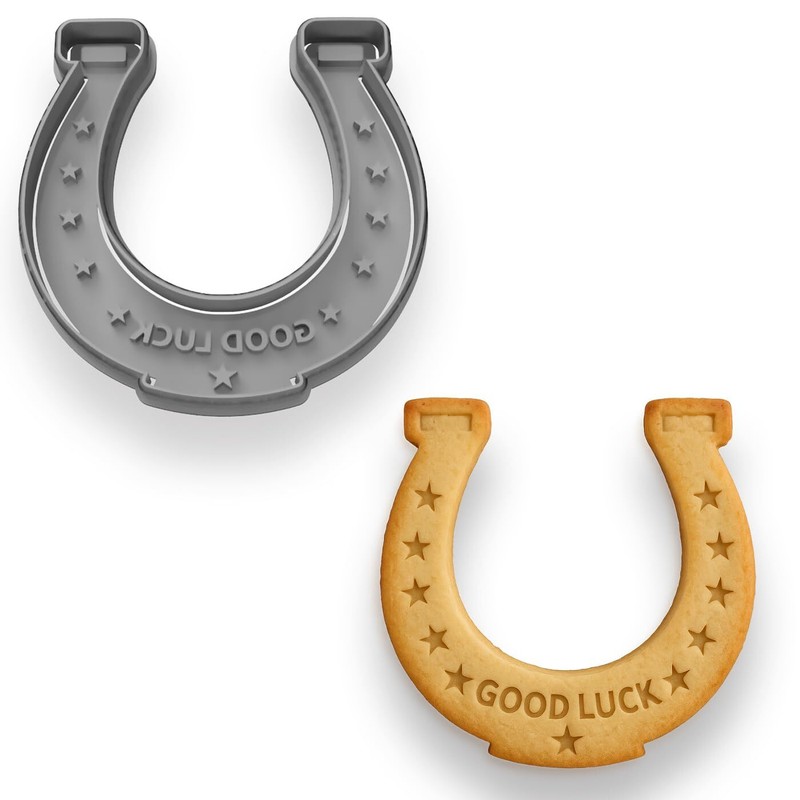 Horseshoe Cookie Cutter & Stamp Set (4x4")