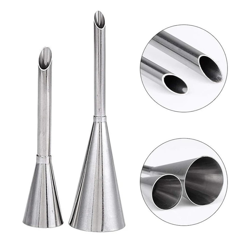 1/4Pcs Stainless Steel Puff Cream Nozzles Cake Icing Piping Tip DIY Donut Pastry gallery