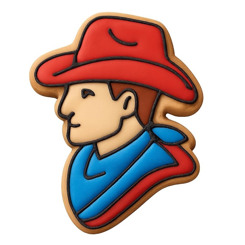 Cowboy with Hat Cookie Cutter & Stamp, Fondant & Clay - 3.1x4" gallery