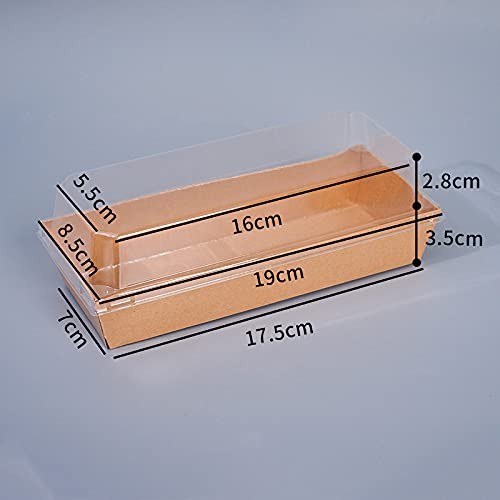 50 Pack Paper Charcuterie Boxes with Clear Lids 7.5'' Brown Disposable Food gallery