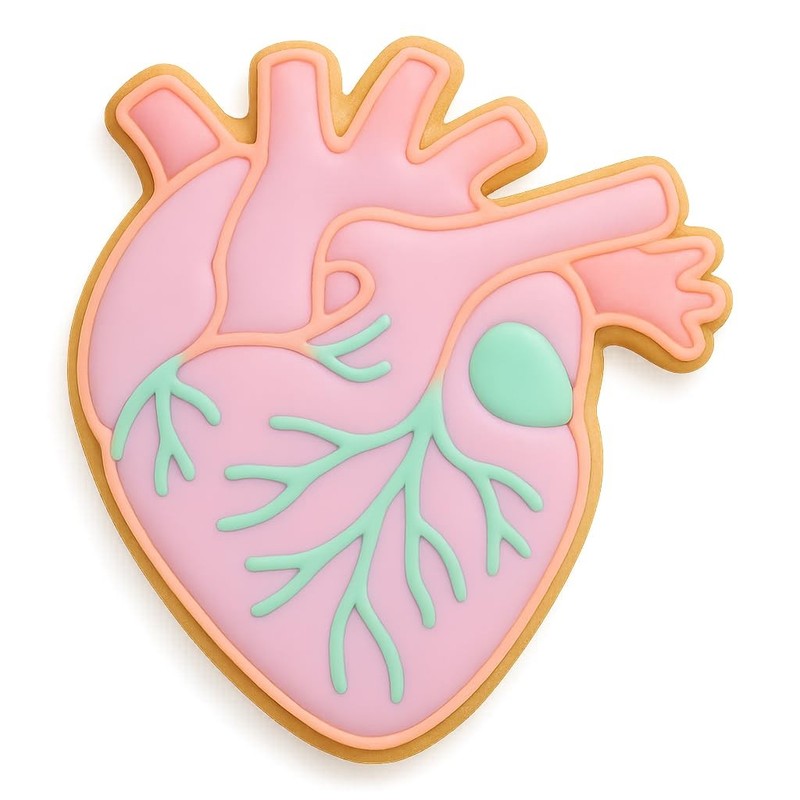 Anatomical Human Heart Cookie Cutter & Stamp 4x3.48" for Baking & Fondant Clay gallery