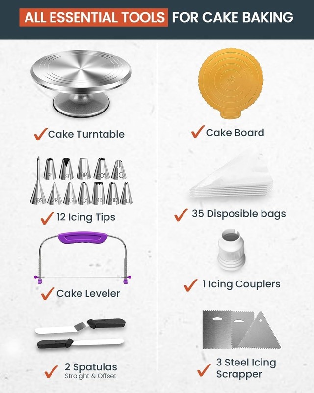 Kit de 50 piezas para decoración de pasteles con 12" gallery