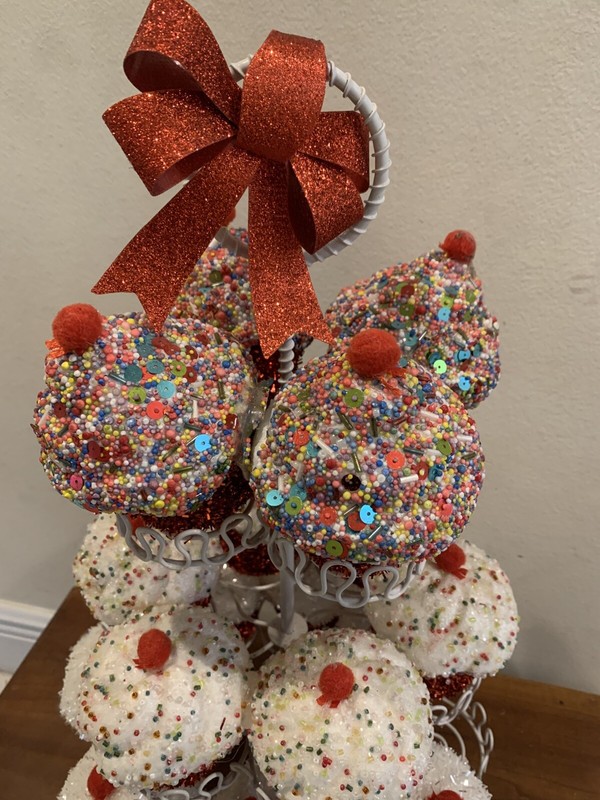 Vintage Desserts Pastry Cupcakes Faux Fake Food 3 Tier Display gallery