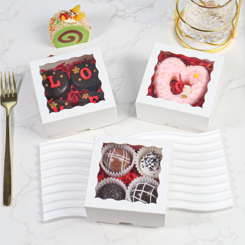 100PCS 3¼"X3¼X1½ Inches Cookies Boxes Soap Boxes Chocolate Truffle Boxes for ... gallery