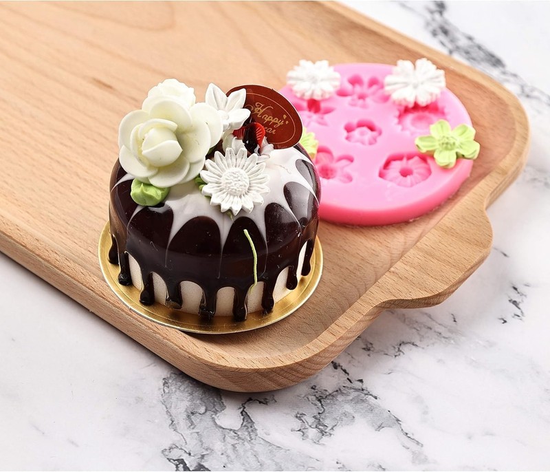 Flower Fondant Cake Molds, Daisy, Rose, Chrysanthemum and Small Flower Candy ... gallery