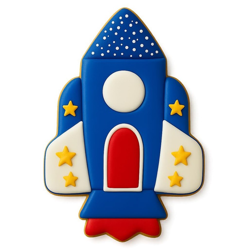 Space Rocket Cookie Cutter & Stamp Set, model A200 4" (4 x 2.6 inches) gallery