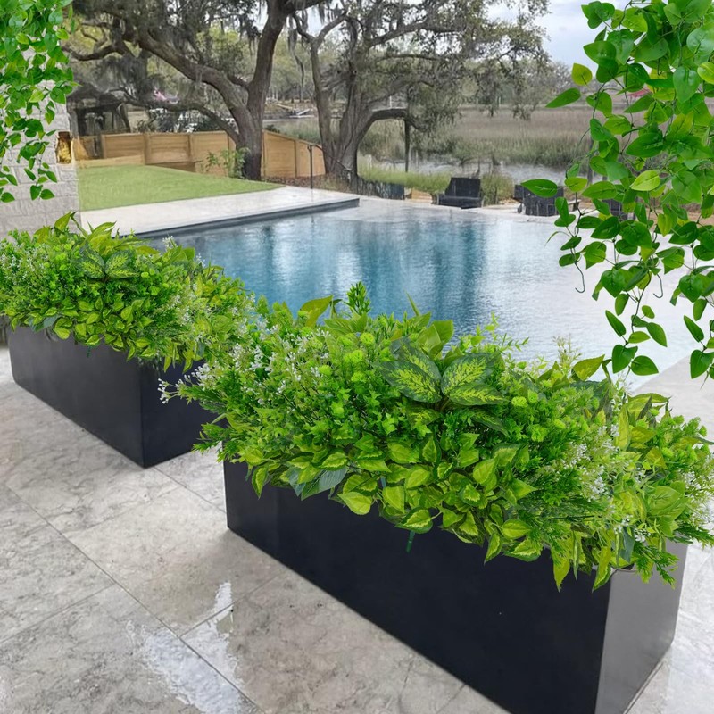 Luabue 16 Bundles Artificial Plants Outdoor Realistic Outdoor Greenery Uv gallery