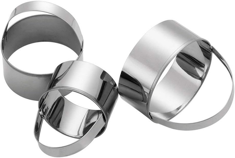 3 Pieces round Biscuit Cutter with Handle - Stainless Steel round Circle Doughnu gallery