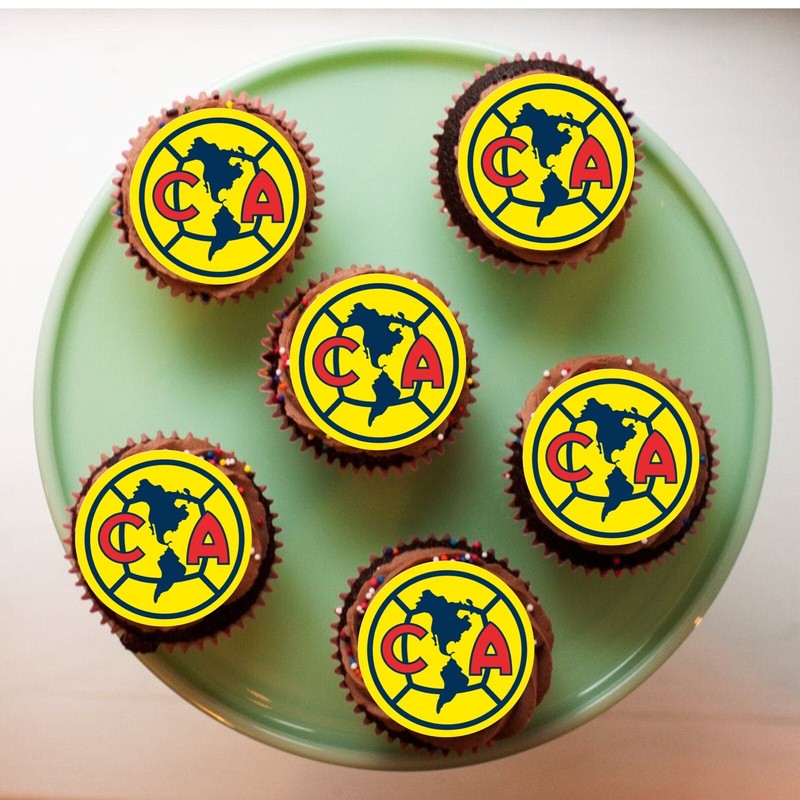 Club America Edible Topper Images For Cupcakes 2”(12counts).