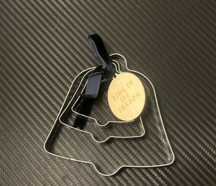 New Anthropologie Set of 3 Christmas Bell Cookie Cutters- Silver