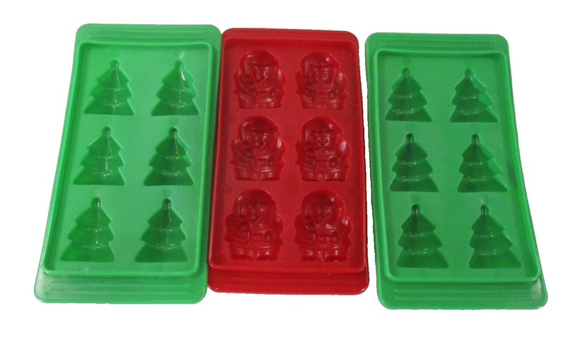 Santa Cake Mould Silicone + 2 Christmas Tree Moulds + Santa Mould Hard Plastic gallery