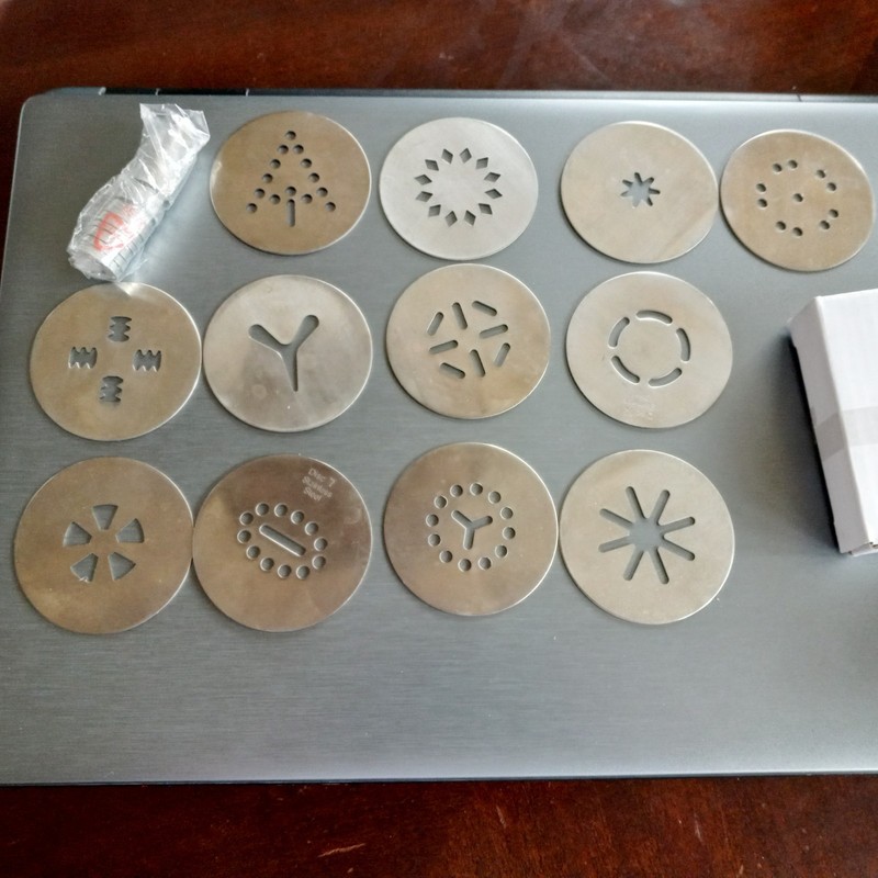 Cuisinart CCP-10 Electric Cookie Press Replacement Set Of 12 Discs & 8 Tips