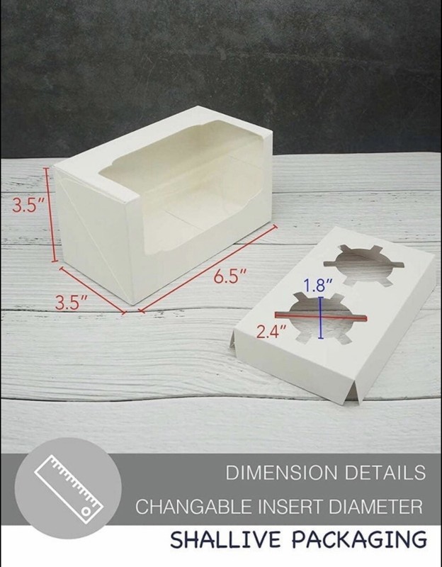 Double Cupcake Container Solid White with Inserts,50Pcs gallery