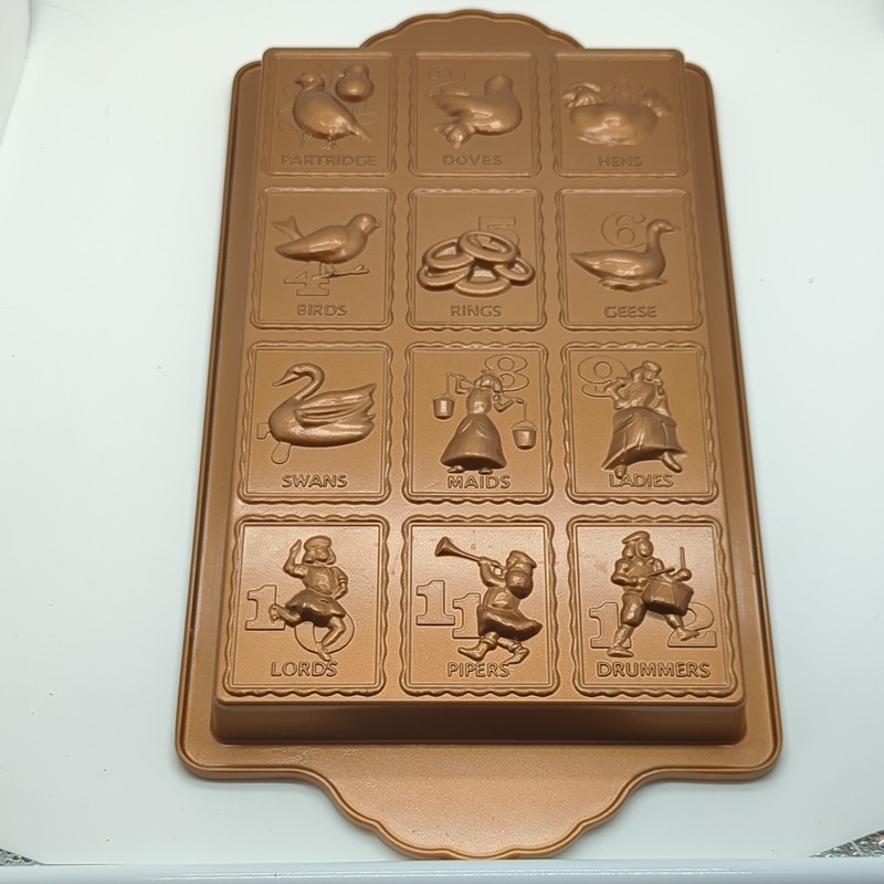 Chicago Metallic 12 Days of Christmas Non-Stick Chocolate Mold, 12 Holes 13" gallery