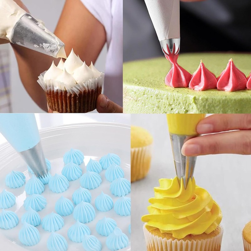 Piping tips large Cake Decorating tools, 5 pack Cake piping Nozzles Tips Kit ... gallery