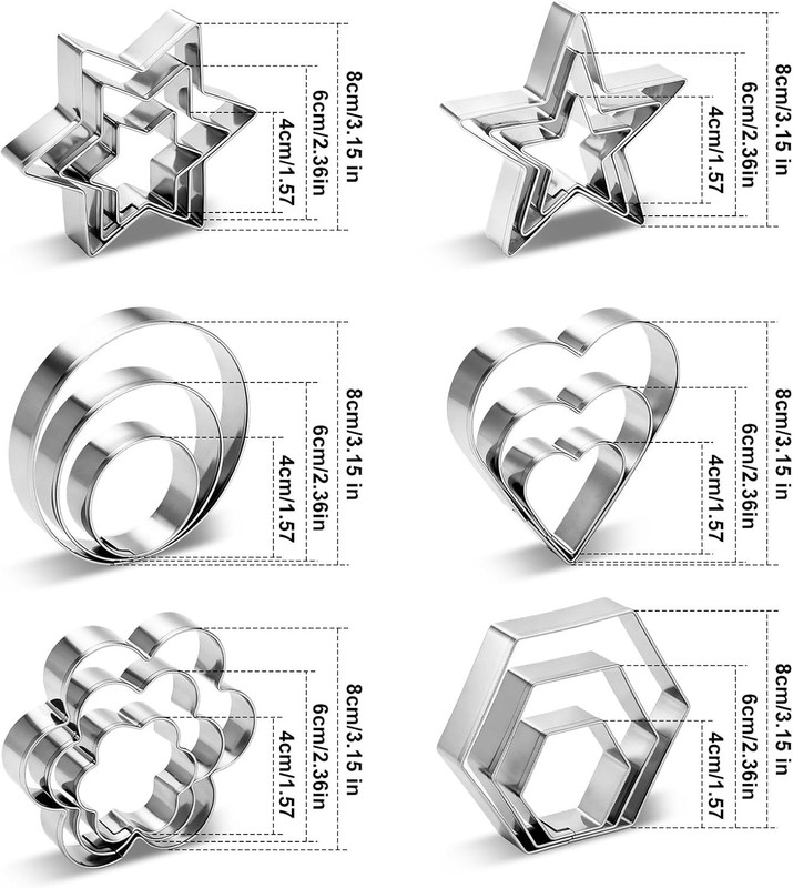 Cookie Cutters,18 Pcs Stainless Steel Cookie Cutters Variety Pack with Box | ... gallery