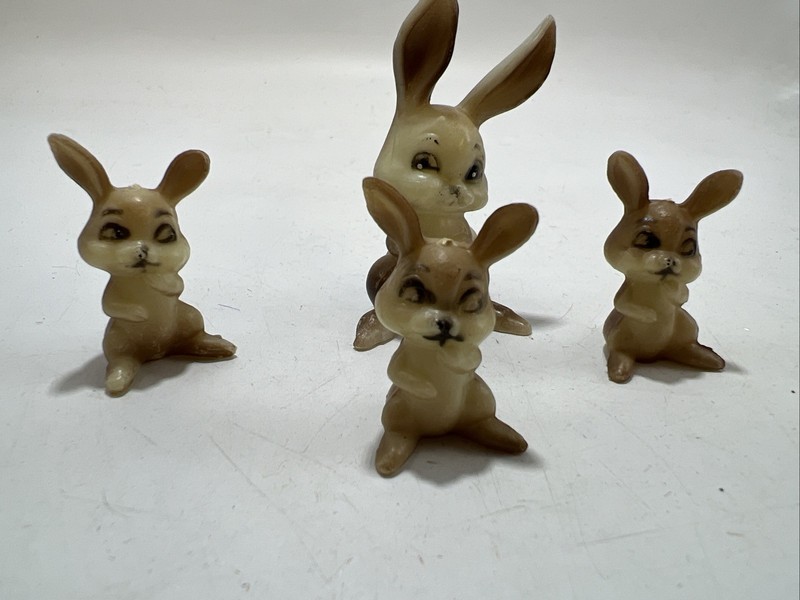 Vintage Wilton Bunny Rabbit Cake Or Cupcake Toppers Set Hong Kong Model W754 Set