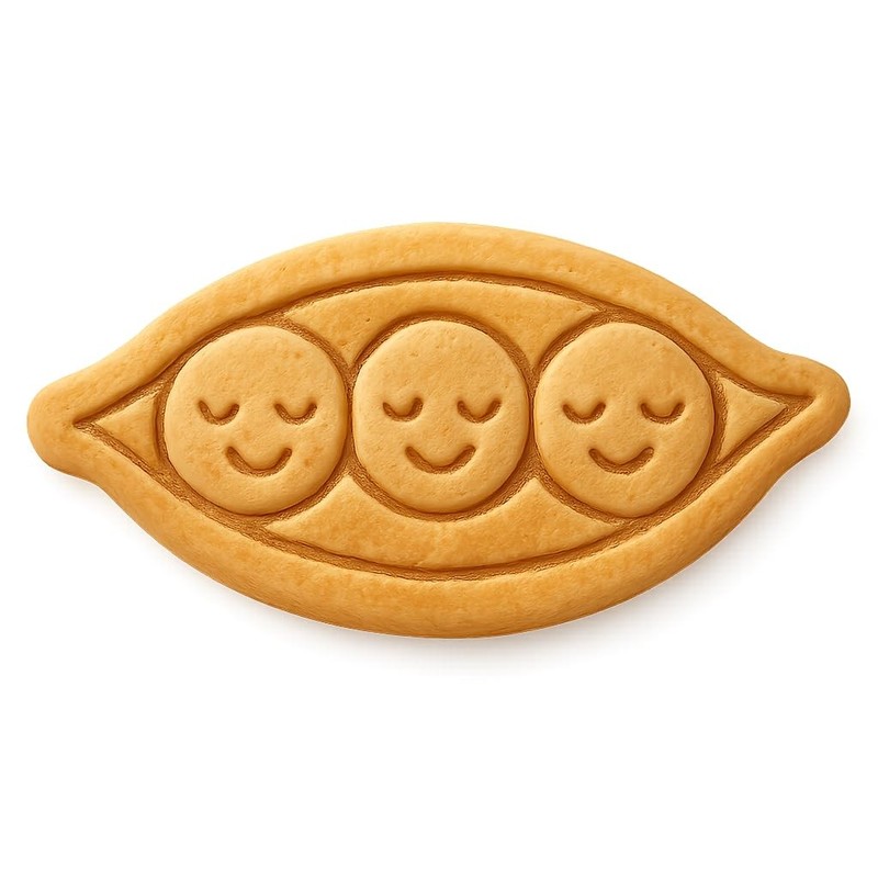 Smiling 3 Peas in a Pod Cookie Cutter & Stamp - 4x2 gallery
