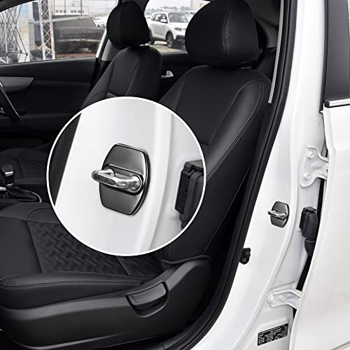 4pcs Car Door Lock Latches Cover Protector Compatible with Kia Stinger Black gallery