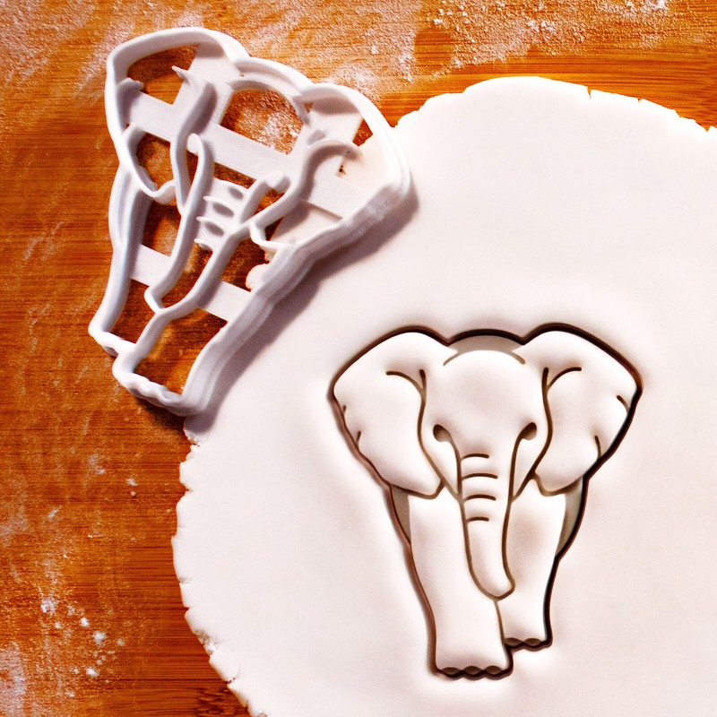 Young Elephant Cookie Cutter – wildlife jungle safari zoo shower birthday party