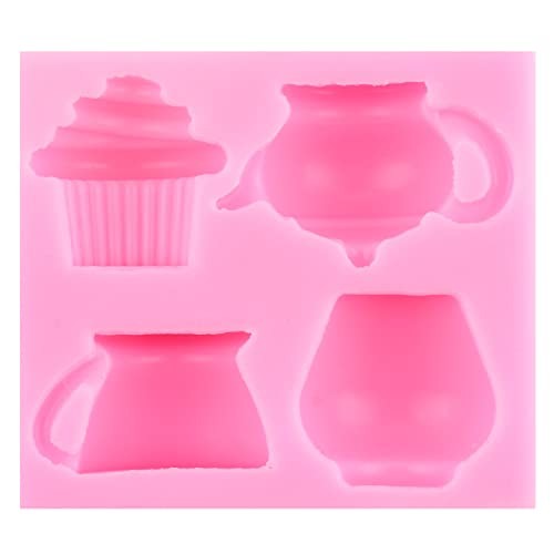 Teapot Silicone Mold Tea Cup Fondant Mold Ice Cream Candy Molds Rose Style C gallery