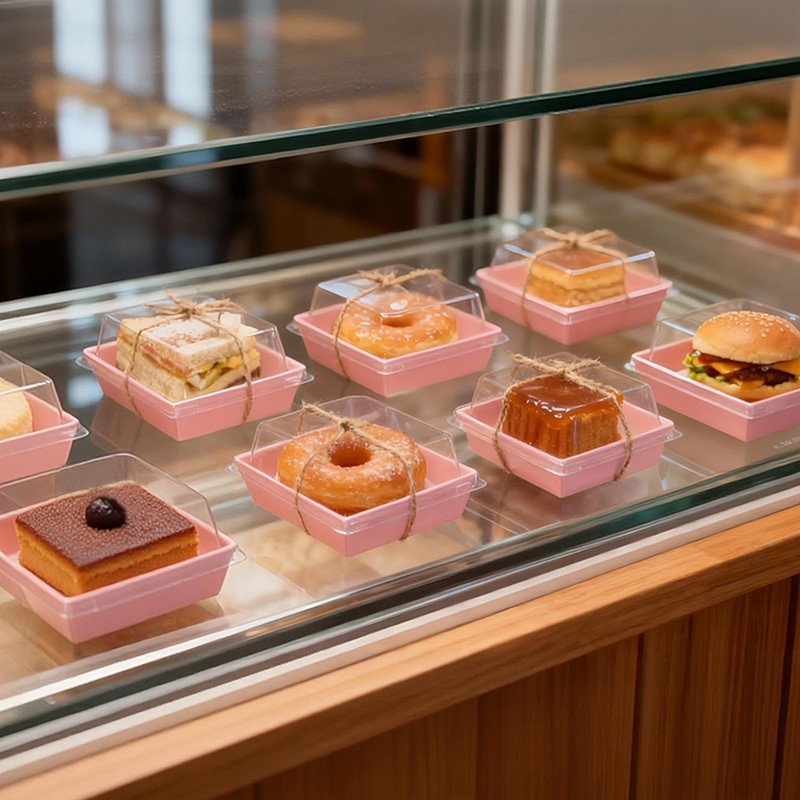 NPLUX Charcuterie Boxes with Clear Lids Mini Bakery Boxes Disposable Treat Bo... gallery