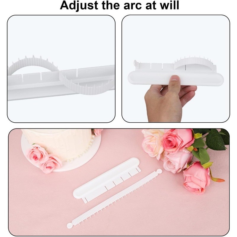 Adjustable Fondant Cake Arc Ruler Plastic Decorating Marking Guide Tool Baking gallery
