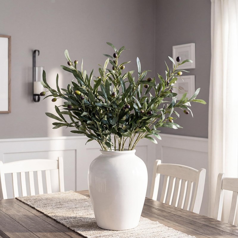 Norme 4 Pcs 40 Inch Artificial Olive Branches Lifelike Olives For Vase Fake gallery
